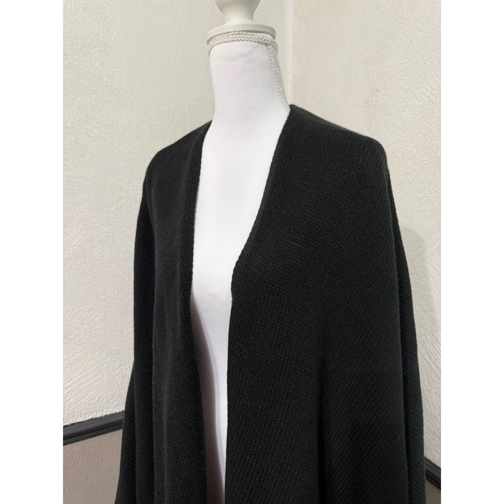 Janis Joplin Lyric Black Knit Fringe Shawl Wrap "Hippie" Graphic One Size - Picture 3 of 6